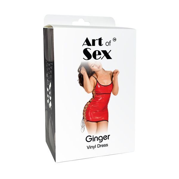 Сексуальна лакована сукня на шнурівці Art of Sex - Ginger червона XS-M SX2358 фото