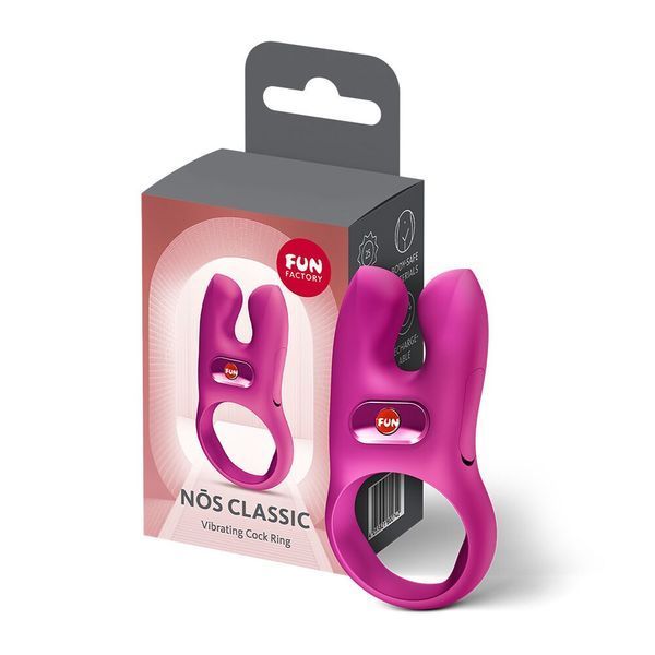 Ерекційне віброкільце з подвійною стимуляцією клітора Fun Factory NŌS CLASSIC Magenta, 2 мотори SX3697 фото