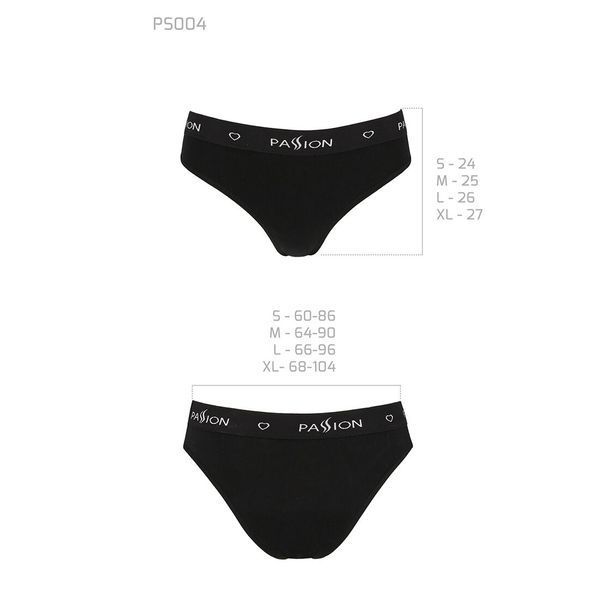 Трусики-сліпи з бавовни та еластаном Passion PS004 PANTIES XL, black SO4218 фото