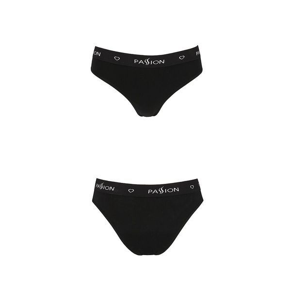 Трусики-сліпи з бавовни та еластаном Passion PS004 PANTIES XL, black SO4218 фото