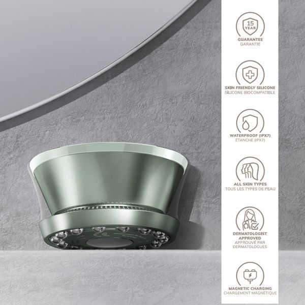 Антивіковий LED-випромінювач для відновлення шкіри обличчя GESKE Anti-Aging Skin Renewer 9в1 green HB0640 фото