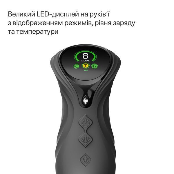 Смарт пульсатор-кролик з вібрацією Zalo Mose 2 Obsidian Black, підігрів до 42 &deg;C, кристал Swarovski SX2688 фото