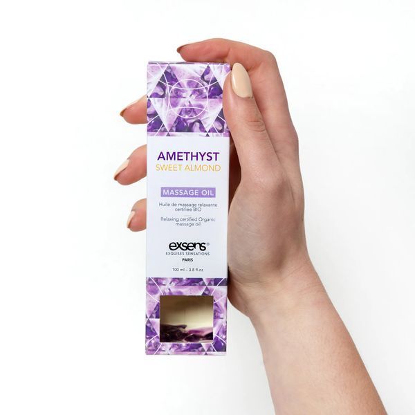 Масажна олія EXSENS Amethyst Sweet Almond (розслаблювальна, з аметистом) 100мл, натуральна SO2371 фото