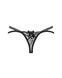 Трусики-стрінги Obsessive Blomentis thong, XS/S, чорні, мереживні, боковинки &mdash; подвійні смужки SX1036 фото 4