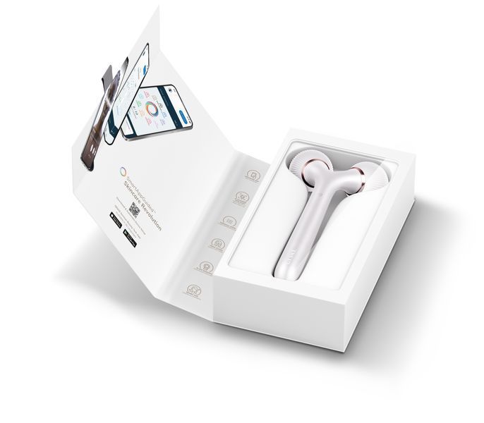 Електронний ультразвуковий ролик для обличчя та тіла GESKE Sonic Facial&Body Roller 4в1 starlight HB0032 фото