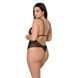 Боді Passion AMBERLY BODY 6XL/7XL black, асиметричний крій, мереживний ліф, золота нитка SO7050 фото 2