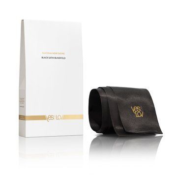 Сатинова пов'язка на очі YESforLOV BLACK SATIN BLINDFOLD SX4548 фото