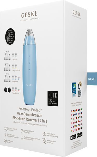 Мікродермабразійний пристрій для видалення чорних цяток GESKE MicroDermabrasion Blackhead Remover 7в1 aquamarine HB0565 фото