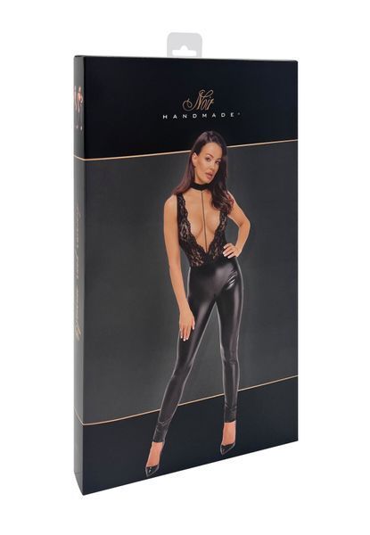 Комбінезон Noir Handmade F298 Libido, XL, під латекс, мереживний верх, чокер, знімне намисто, доступ SX0228 фото