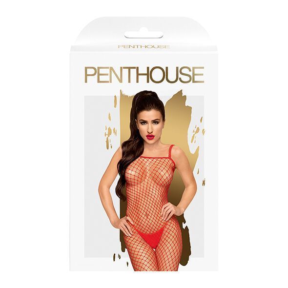 Бодістокінг у велику сітку Penthouse - Body Search Red XL SO5239 фото