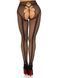Стрип-колготки Leg Avenue Crotchless Net Tights with Heart Backseam, One Size, чорні, з доступом SX1051 фото 6