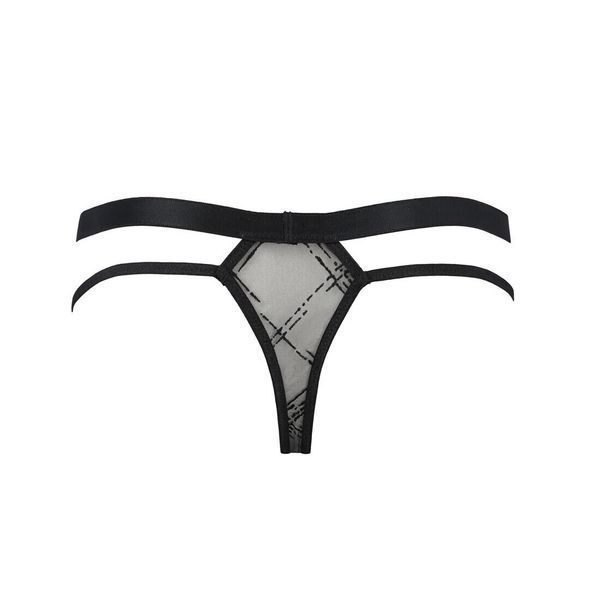 Чоловічі прозорі стринги Passion 029 THONG COLLIN S/M Black, сітка SO7559 фото