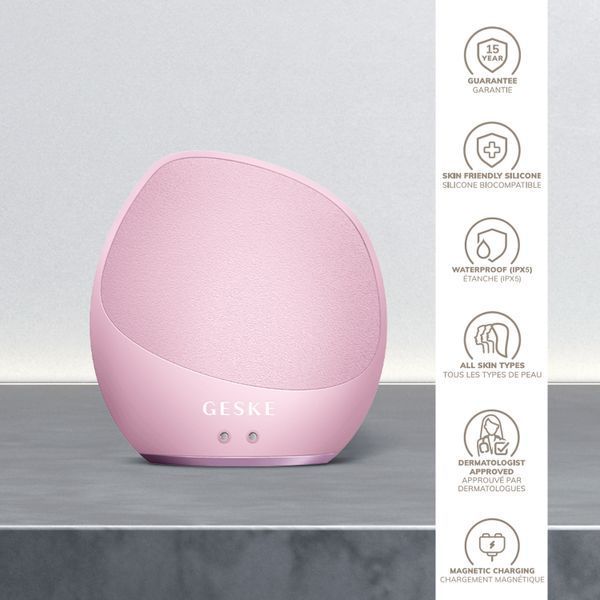 Ультразвукова щітка для тіла та інтенсивний пілінг GESKE Sonic Body Brush&Intensive Exfoliator 7в1 pink HB0357 фото