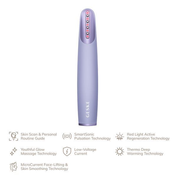 Пристрій для зміцнення і тонізації шкіри обличчя GESKE Skin Firming Wand 7в1 purple HB0433 фото