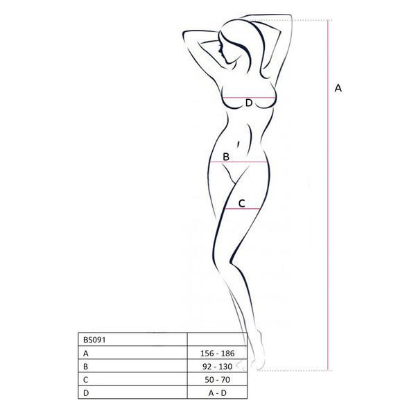 Бодістокінг у дуже велику сітку Passion BS091 white, з доступом SO6393 фото