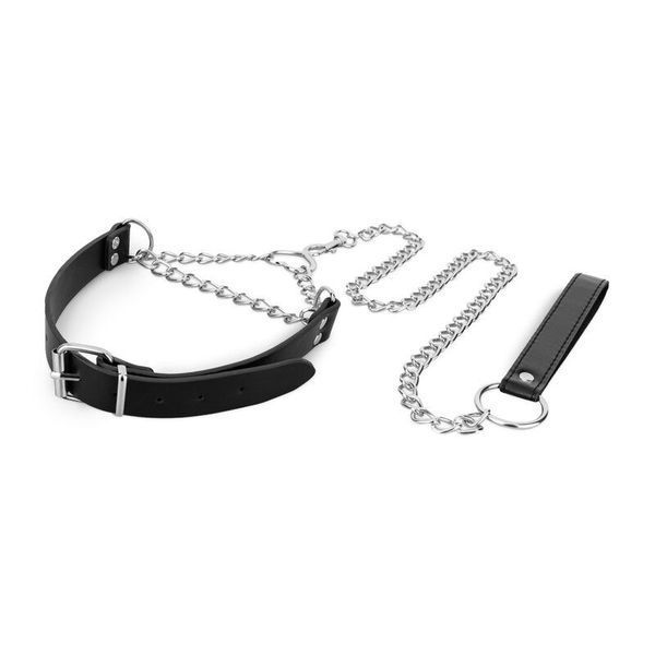 Нашийник з повідцем Bedroom Fantasies: Collar with Chain - Silver SX2207 фото