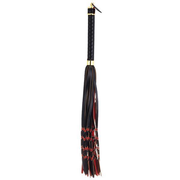 Флогер LOCKINK SEVANDA Red & Black Braided Tail Flogger, червоно-чорний, хвости з вузликами SX0876 фото