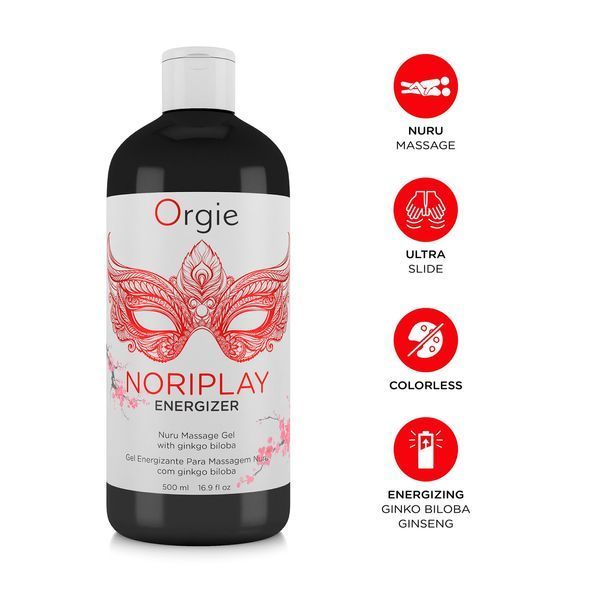 Гель для NURU-масажу Orgie &ndash; Noriplay Energizer (500 мл), екстракт гінкго білоба, захисне простирадло SX1527 фото