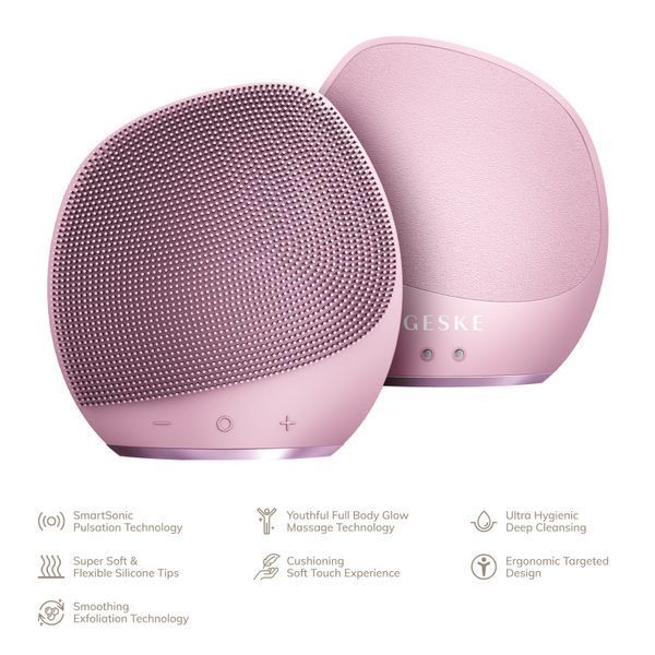 Ультразвукова щітка для тіла та інтенсивний пілінг GESKE Sonic Body Brush&Intensive Exfoliator 7в1 pink HB0357 фото