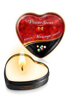 Розпродаж!!! Масажна свічка-серце Plaisirs Secrets Bubble Gum (35 мл) (термін 05.2026) SO1866-R фото