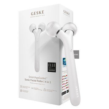 Електронний ультразвуковий ролик для обличчя GESKE Sonic Facial Roller 4в1 white HB0183 фото