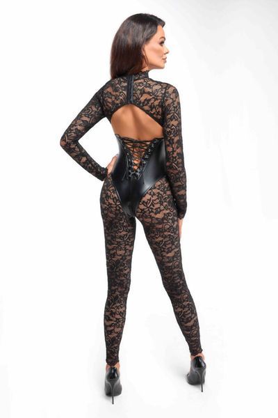 Комбінезон Noir Handmade F299 Enigma, XL, мереживо, довгий рукав, імітація корсета, доступ SX0234 фото