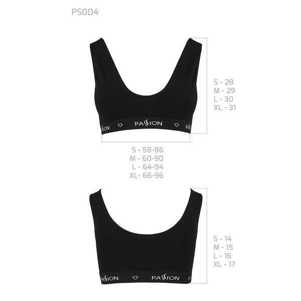 Спортивний топ з широкою гумкою Passion PS004 TOP L, black SO4219 фото