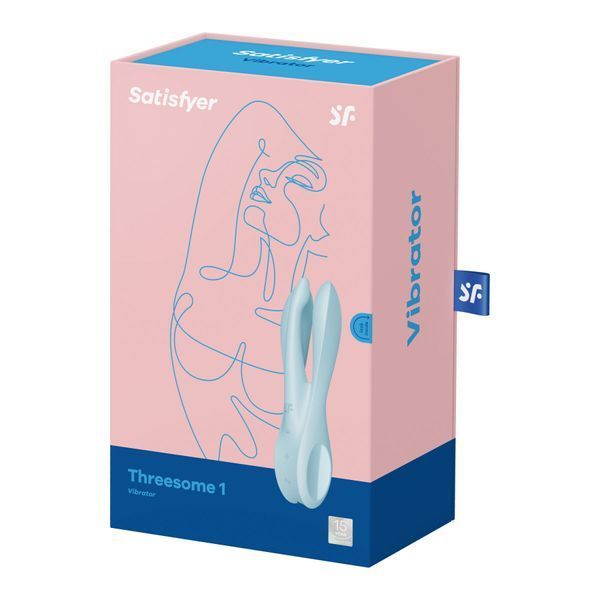 Кліторальний вібратор Satisfyer Threesome 1 Light Blue з трьома гнучкими пальчиками SO6986 фото