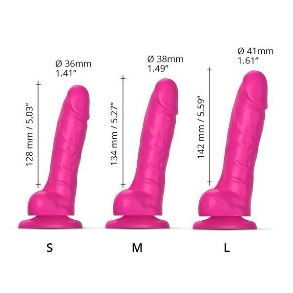 Реалістичний фалоімітатор Strap-On-Me Sliding Skin Realistic Dildo Fuchsia L, ефект рухливої шкіри SO6257 фото