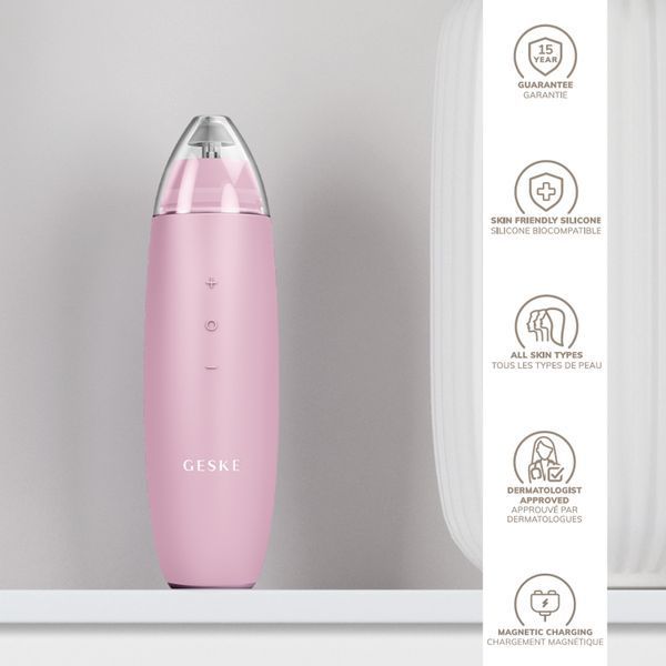 Мікродермабразійний пристрій для видалення чорних цяток GESKE MicroDermabrasion Blackhead Remover 7в1 pink HB0571 фото