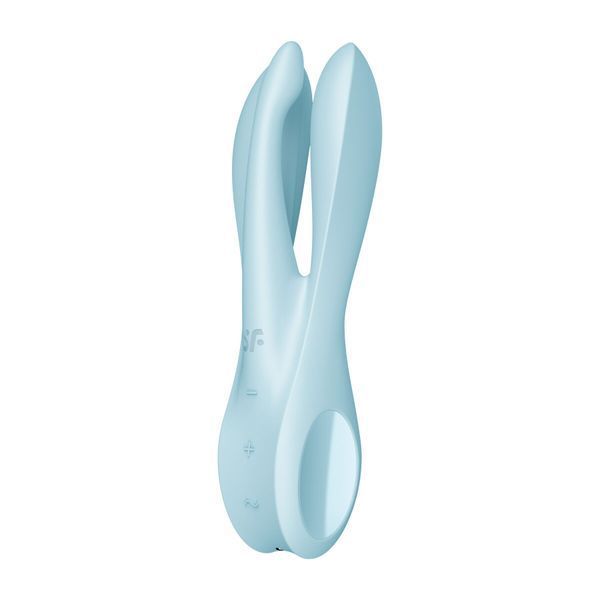 Кліторальний вібратор Satisfyer Threesome 1 Light Blue з трьома гнучкими пальчиками SO6986 фото
