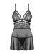 Еротичний мереживний комплект із сіточкою Obsessive 838-BAB-1babydoll & thong black S/M SO7181 фото 6