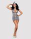 Еротичний костюм стюардеси Obsessive Stewardess 3 pcs grey L/XL, сірий, сукня, стрінги, пілотка SO7309 фото 3
