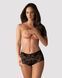 Мереживні трусики-шортики Obsessive Idillia shorties black L/XL SX1200 фото 1