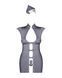 Еротичний костюм стюардеси Obsessive Stewardess 3 pcs grey L/XL, сірий, сукня, стрінги, пілотка SO7309 фото 5