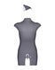 Еротичний костюм стюардеси Obsessive Stewardess 3 pcs grey L/XL, сірий, сукня, стрінги, пілотка SO7309 фото 6