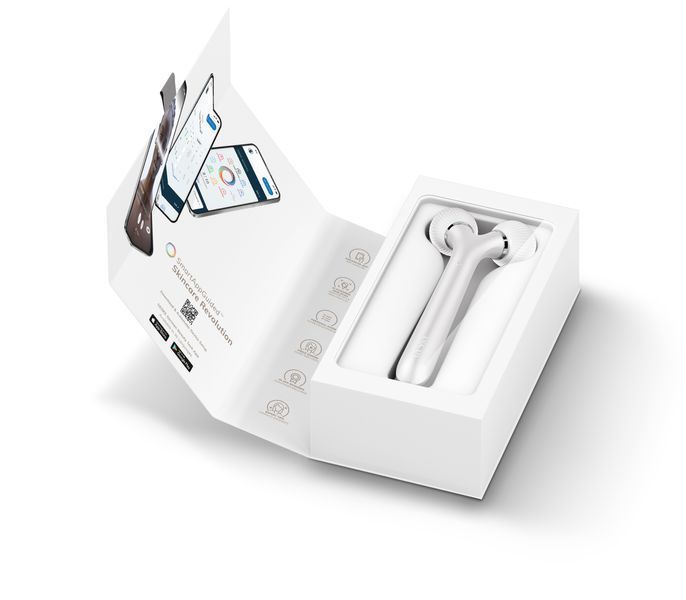 Електронний ультразвуковий ролик для обличчя GESKE Sonic Facial Roller 4в1 white HB0183 фото
