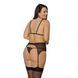 Корсет із пажами Passion AMBERLY CORSET 4XL/5XL, black, асиметричний крій, мережива, стрінги SO7051 фото 2