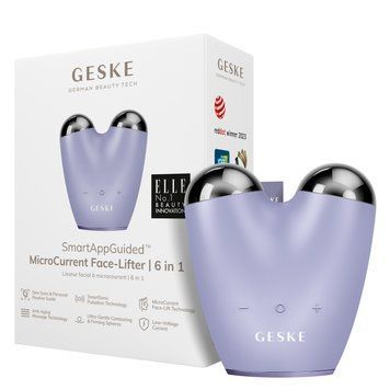 Мікрострумовий підтягувач шкіри обличчя GESKE MicroCurrent Face-Lifter 6в1 purple HB0134 фото