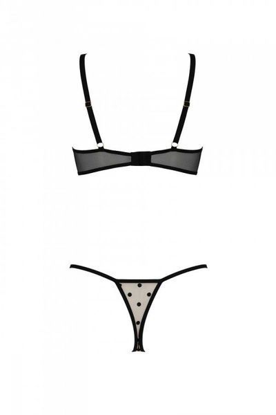 Еротичний комплект Passion MARINA SET WITH OPEN BRA, L/XL, beige, відкриті чашки SO9732 фото