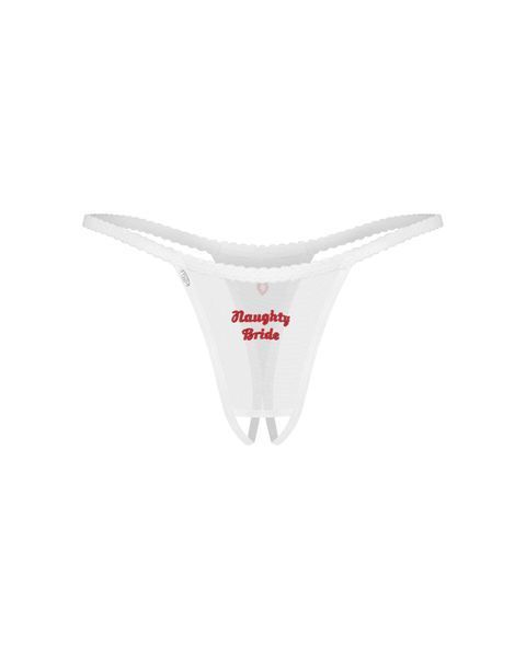 Трусики Obsessive Weddya Bride crotchless thong 2XL/3XL SX5115 фото