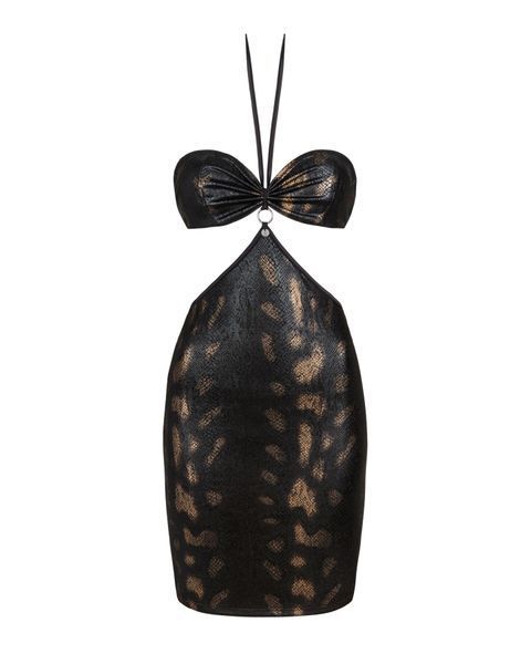 Сукня під зміїну шкіру Obsessive Vivianty dress XS/S, чорна SO7313 фото