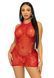 Сукня-сітка зі стразами Leg Avenue Rhinestone halter mini dress Red, відкрита спина, one size SO7958 фото 1