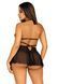 Сорочка бебі-дол з відкритими чашками Leg Avenue Lace and mesh babydoll & panty Black S, стрінги SO9163 фото 2