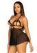 Сорочка бебі-дол з відкритими чашками Leg Avenue Lace and mesh babydoll & panty Black S, стрінги SO9163 фото 5