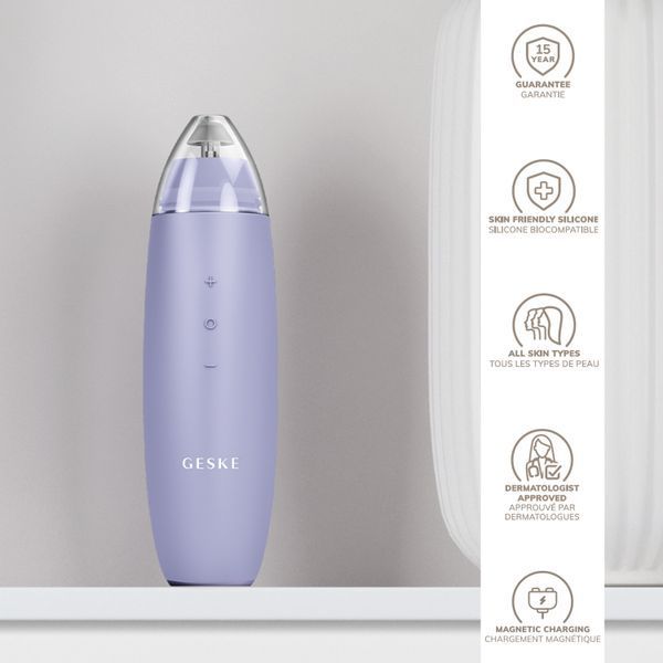 Мікродермабразійний пристрій для видалення чорних цяток GESKE MicroDermabrasion Blackhead Remover 7в1 purple HB0572 фото
