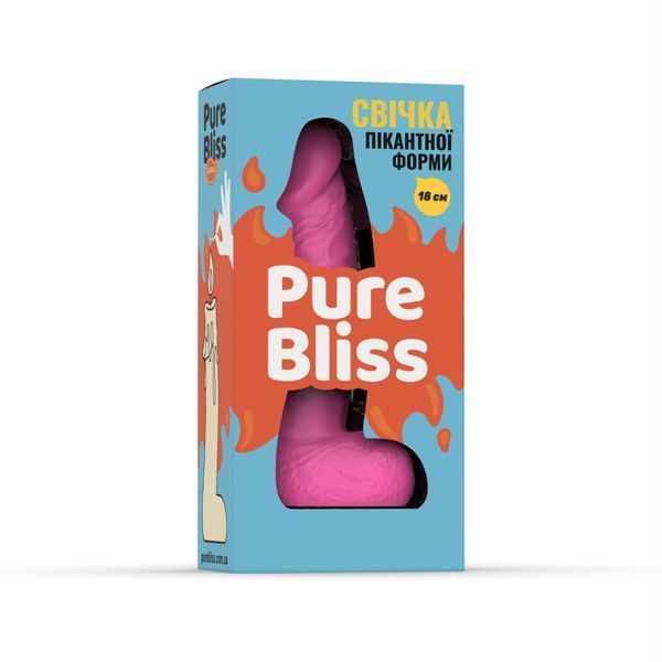 Свічка у вигляді члена Pure Bliss BIG Pink 18 см SX2295 фото
