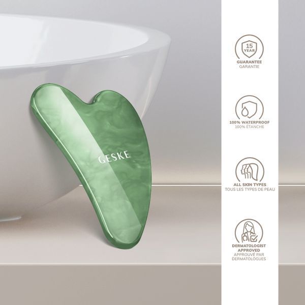 Нефритовий масажер-скребок гуаша GESKE SmartAppGuided Jade Gua Sha 5в1 HB0642 фото