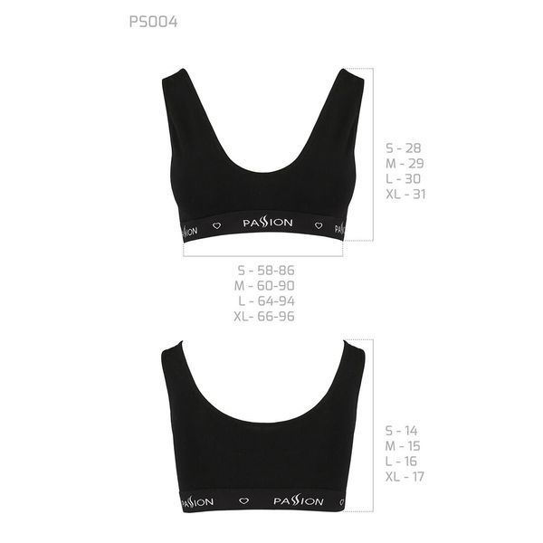 Спортивний топ з широкою гумкою Passion PS004 TOP M, black SO4220 фото