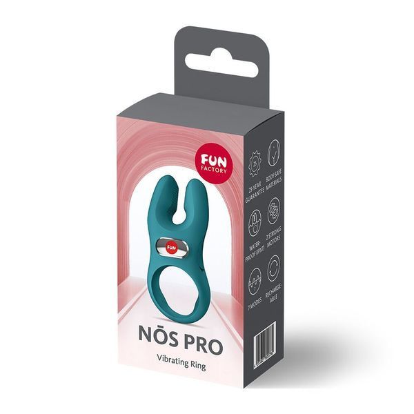 Ерекційне віброкільце з подвійною стимуляцією клітора Fun Factory NŌS PRO Bottle Green, 2 мотори SX3702 фото